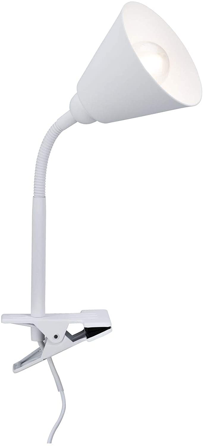 Paulmann Klemmleuchte Vitis mit Flexarm E14 Weiß und Schnurschalter