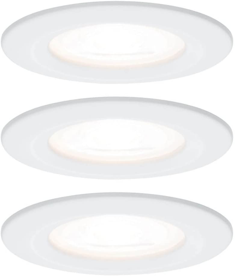 Paulmann EBL Set Nova rd starr LED IP44 3-stepdim 3x6,5W 230V GU10 51mm Weiß matt/Alu