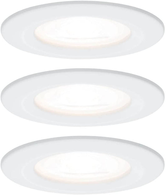 Paulmann EBL Set Nova rd starr LED IP44 3-stepdim 3x6,5W 230V GU10 51mm Weiß matt/Alu