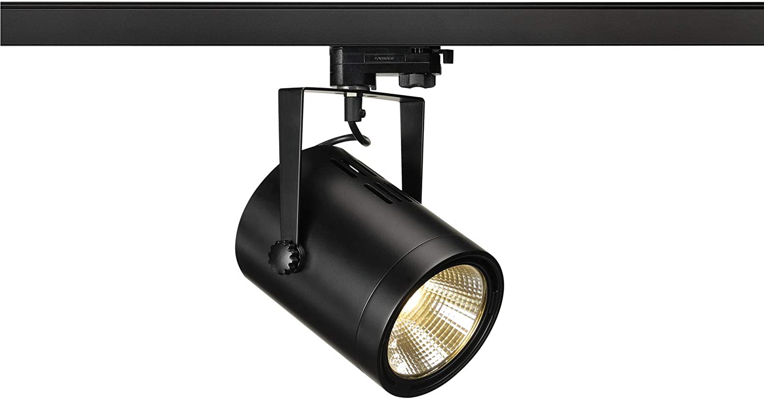 SLV EURO SPOT LED, 20W COB LED, schwarz, 36°, 3000K, inkl. 3P.-Adapter