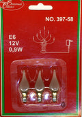 3x Windstoßlampe E6 12V 0,9W 397-58