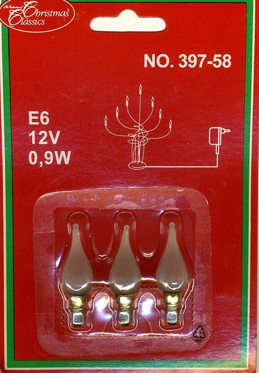 3x Windstoßlampe E6 12V 0,9W 397-58