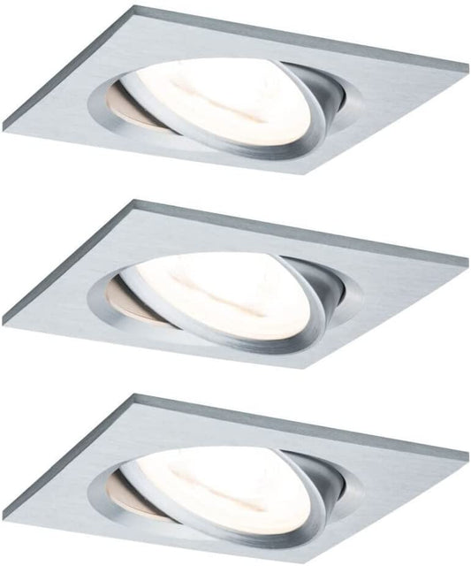 Paulmann EBL Set Nova Coin 3-stepdim eck schw LED 3x6,5W 2700K 230V Alu ged/Alu