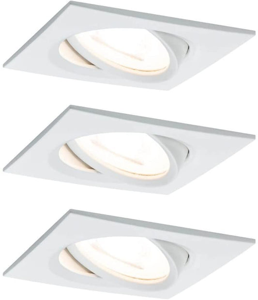 Paulmann EBL Set Nova eckig schw LED 3-stepdim 3x6,5W 230V GU10 51mm Weiß matt/Alu