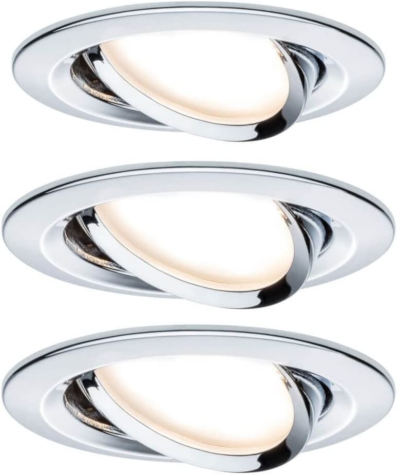 Paulmann EBL Set Nova Coin rund schwenkbar LED 3x6,5W 2700K 230V Chrom/Alu