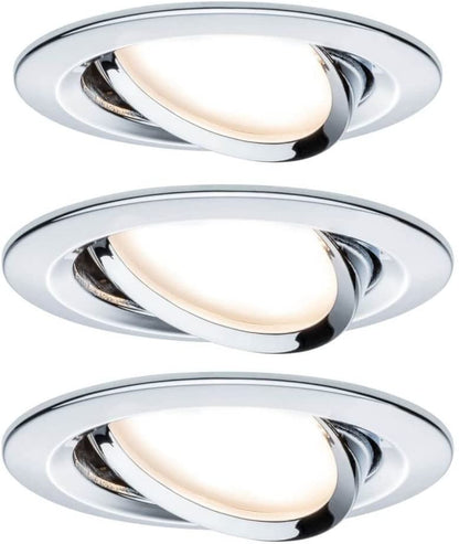 Paulmann EBL Set Nova Coin rund schwenkbar LED 3x6,5W 2700K 230V Chrom/Alu