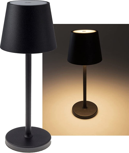 LED Akku-Tischleuchte "Foco Tenda" 3000K, IP44, Touchschalter, 30cm,Schwarz