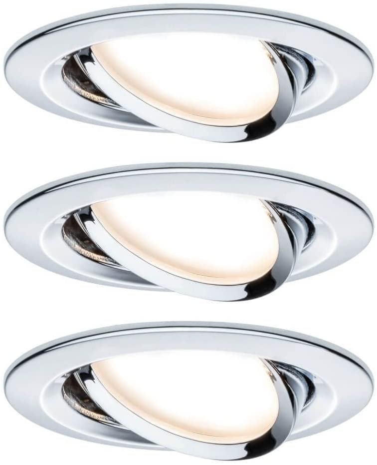 Paulmann EBL Set Nova Coin 3-stepdim rd schw LED 3x6,5W 2700K 230V Chrom/Alu