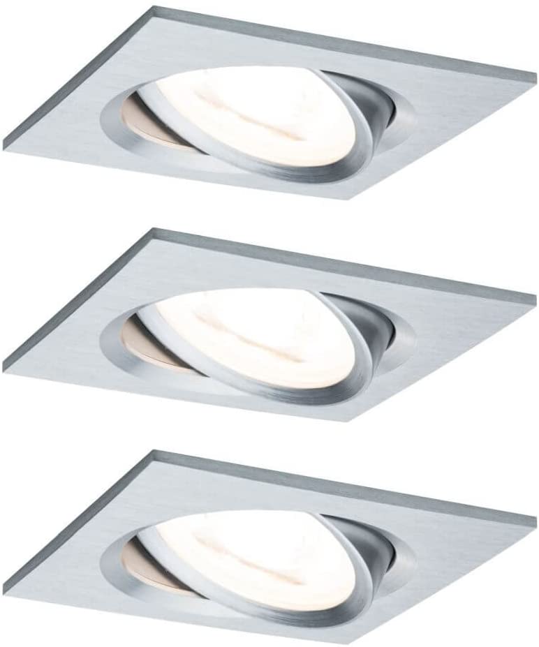 Paulmann EBL Set Nova Coin 3-stepdim eck schw LED 3x6,5W 2700K 230V Alu ged/Alu