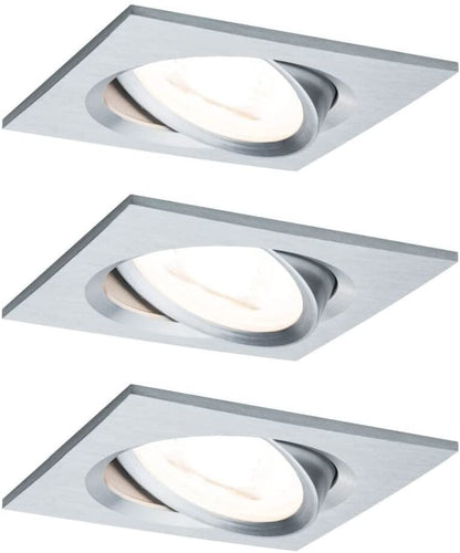 Paulmann EBL Set Nova Coin 3-stepdim eck schw LED 3x6,5W 2700K 230V Alu ged/Alu