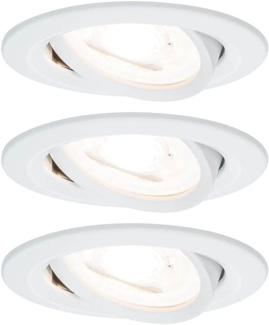 Paulmann EBL Set Nova rd schw LED 3stepdim 3x6,5W 230V GU10 51mm Weiß matt/Alu