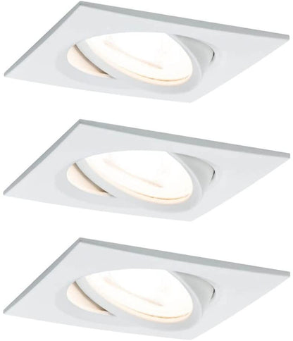 Paulmann EBL Set Nova Coin eckig schwenkbar LED 3x6,5W 2700K 230V Weiß matt/Alu