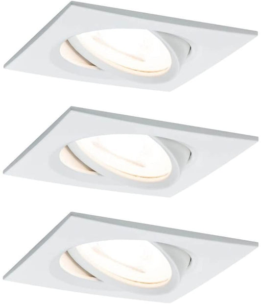 Paulmann EBL Set Nova Coin eckig schwenkbar LED 3x6,5W 2700K 230V Weiß matt/Alu