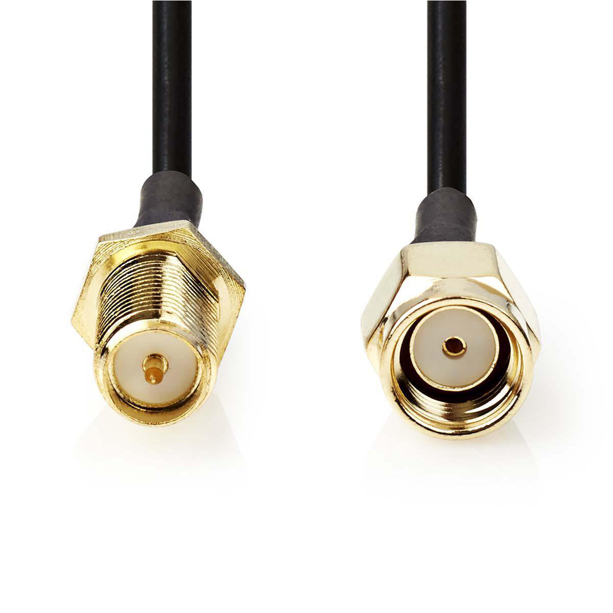 Valueline VGSP02210B10 Antennenkabel RP SMA male - RP SMA female 1.00 m Schwarz