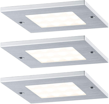 Paulmann Möbel ABL Set Leaf eckig LED 3x4,7W 20VA 230/12V 80x80mm Alu geb./Alu