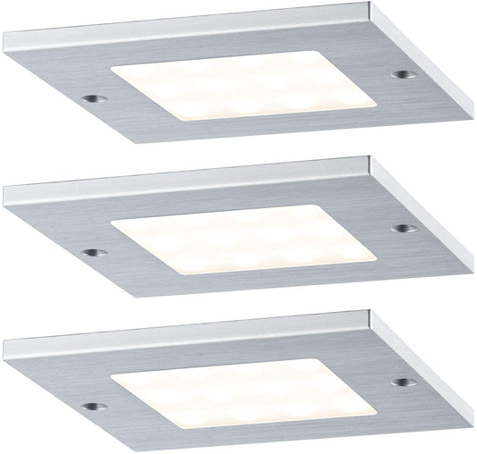 Paulmann Möbel ABL Set Leaf eckig LED 3x4,7W 20VA 230/12V 80x80mm Alu geb./Alu