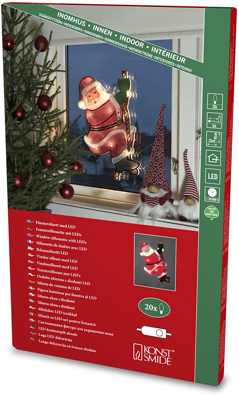 LED Fensterbild Kletternder Weihnachtsmann20 ww LED 2856-010