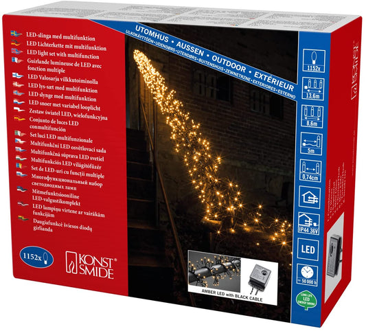 Micro LED Büschellichterkette 1152 bernsteinf. LED 3864-800