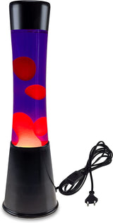Lavalampe 40cm Wasser: Lila, Wachs: Rot, Body: Schwarz