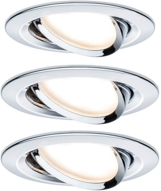 Paulmann EBL Set Nova Coin rund schwenkbar LED 3x6,5W 2700K 230V Chrom/Alu