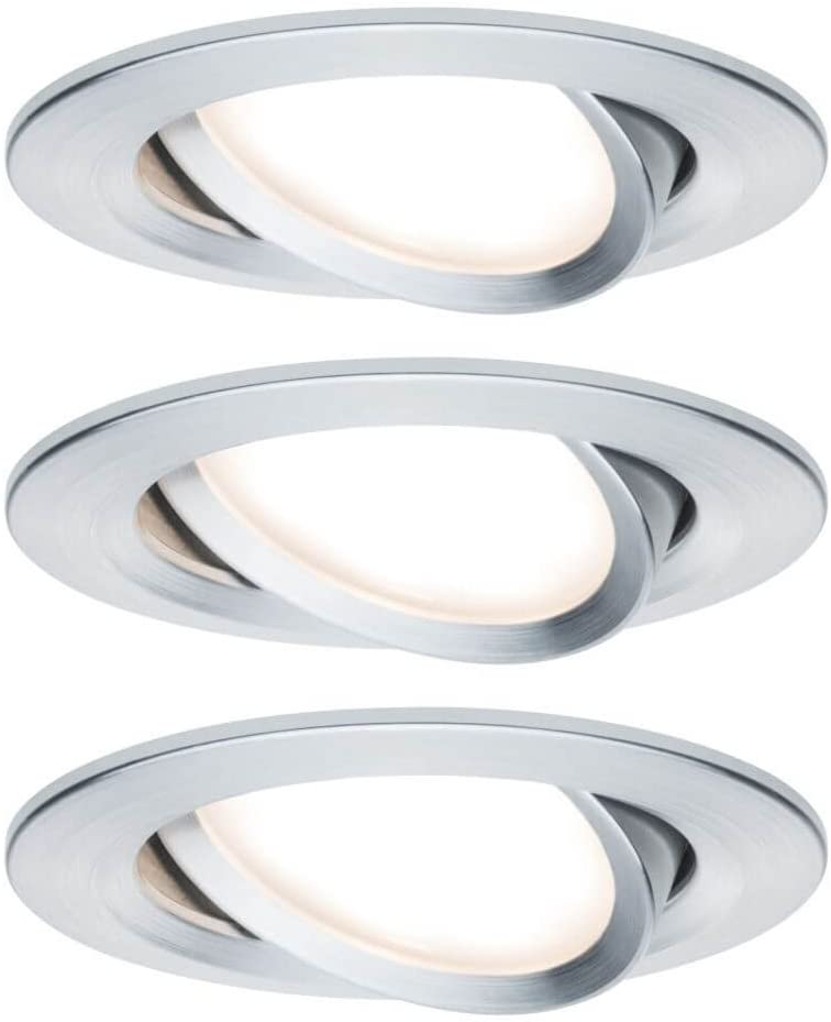 Paulmann EBL Set Nova Coin rund schwenkbar LED 3x6,5W 2700K 230V Alu gedreht/Alu