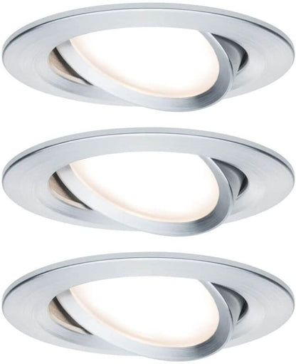 Paulmann EBL Set Nova Coin rund schwenkbar LED 3x6,5W 2700K 230V Alu gedreht/Alu