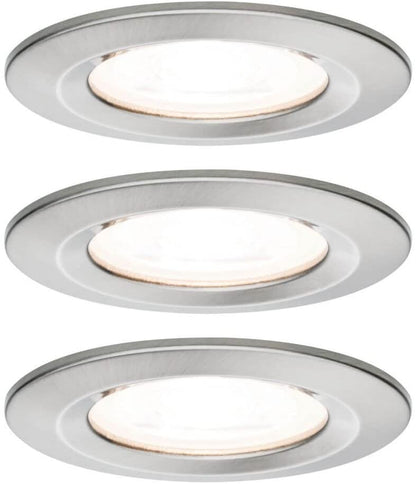 Paulmann EBL Set Nova rd starr LED IP44 3-stepdim 3x6,5W 230V GU10 51mm Eisen geb/Alu
