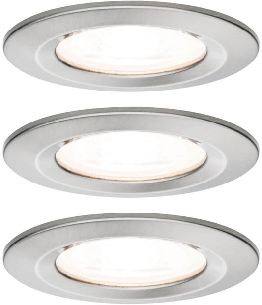 Paulmann EBL Set Nova rd starr LED IP44 3-stepdim 3x6,5W 230V GU10 51mm Eisen geb/Alu