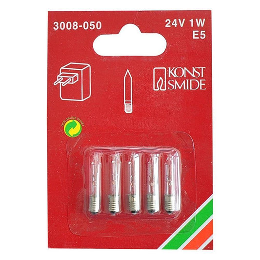 5x Ersatzbirne E5 24V 1W 3008-050