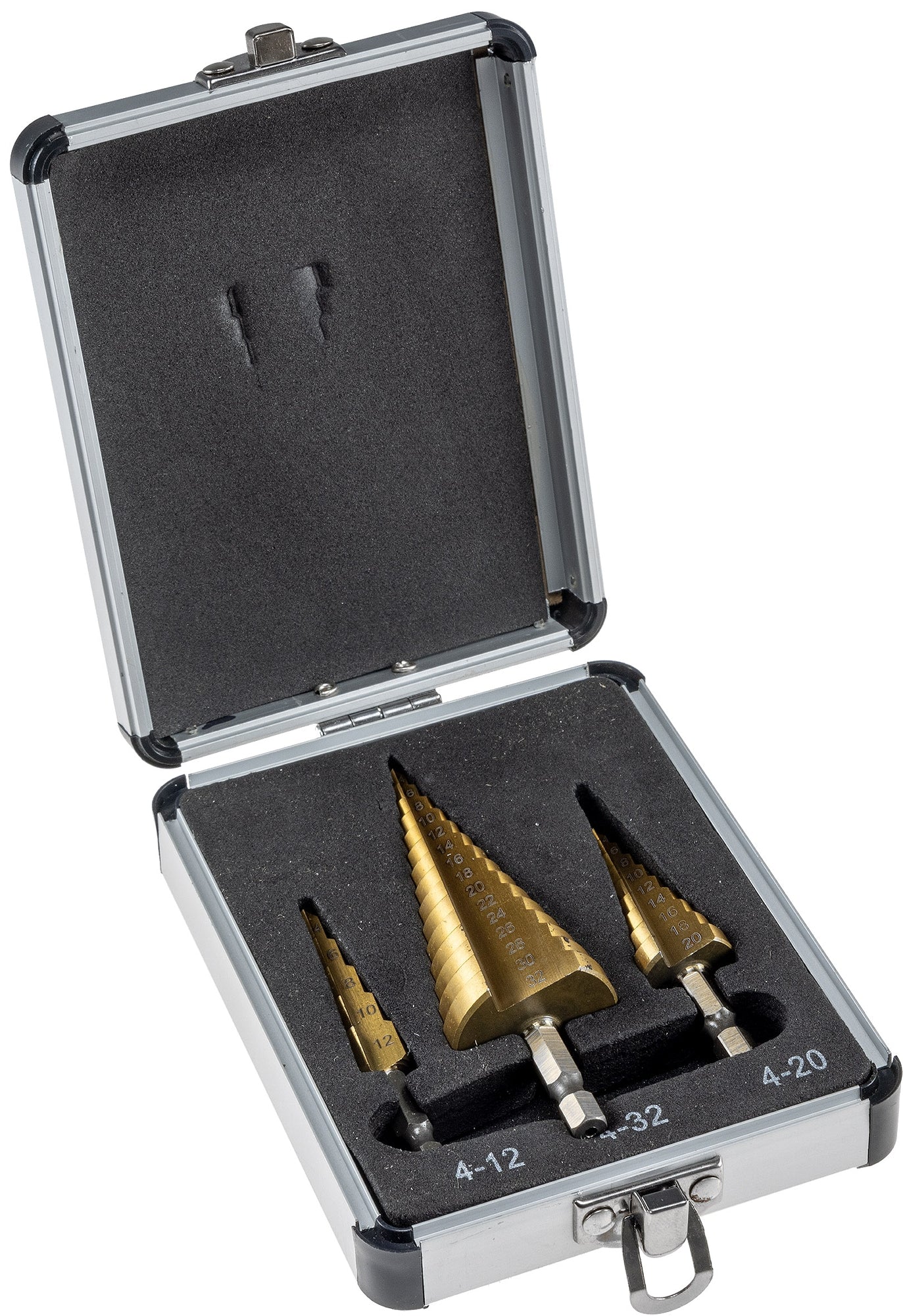 Stufenbohrersatz 3-teilig, 10mm Schaft 4-12mm / 4-20mm/ 4-32mm