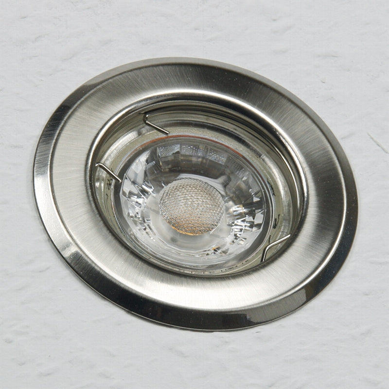 Decken-Einbaustrahler "SR80" chrom-matt starr, Ø80mm, für 50mm Lampen