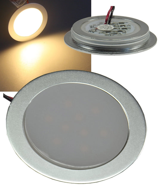 LED Einbauleuchte "EBL Slim WW" IP67, 9 LEDs, Alu matt, warmweiß, Ø55mm
