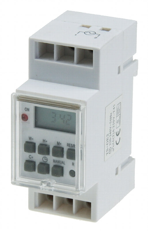 digitale Wochen-Zeitschaltuhr für Schalttafel-Einbau, 230V, max. 3500W