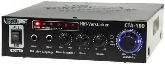 HiFi-Verstärker "CTA-100" 100W, schwarz 1x Line In, Betrieb 12V o. 230V