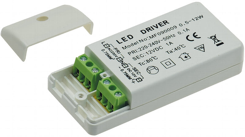 LED-Trafo "CT-12E-V2", 0,5-12W 230V~ auf 12V=, eckig