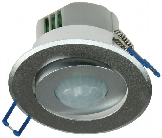 Decken-Einbau-Bewegungsmelder 360° Alu LED geeignet, 6m, schwenkbar, silber