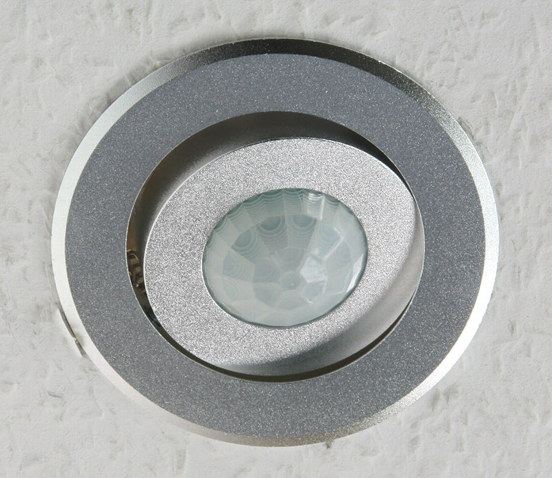 Decken-Einbau-Bewegungsmelder 360° Alu LED geeignet, 6m, schwenkbar, silber