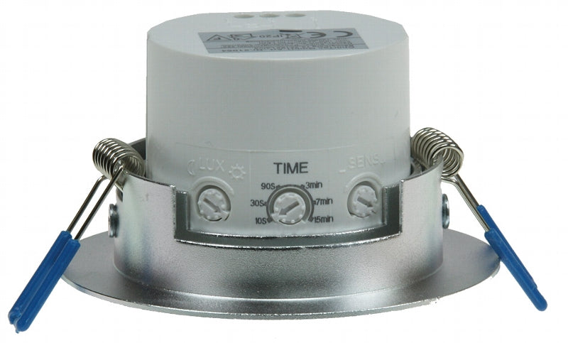 Decken-Einbau-Bewegungsmelder 360° Alu LED geeignet, 6m, schwenkbar, silber
