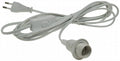 Netzkabel mit Schalter und E14 Fassung 1,4m + 2m lang, weiß
