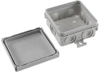 Feuchtraum-Kabelabzweigkasten, 10er Pack 75x75x40mm, IP54, 7-fach, grau