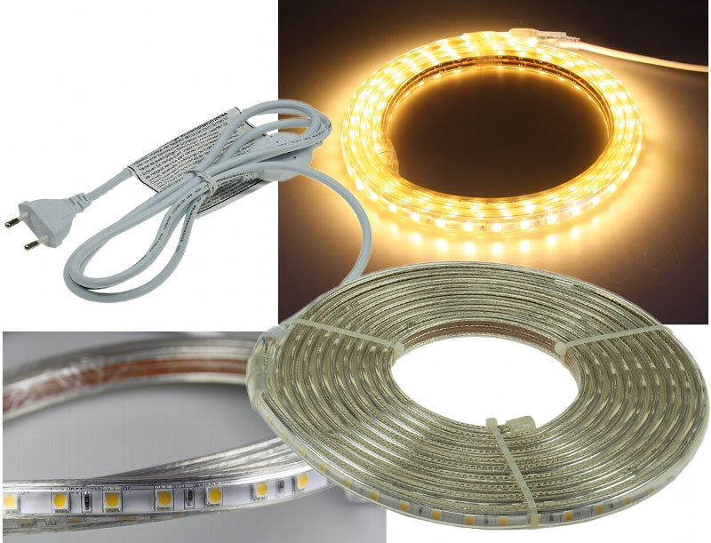 LED-Stripe "Ultra-Bright" 230V, 5,0m 600 Lumen/Meter, warmweiß