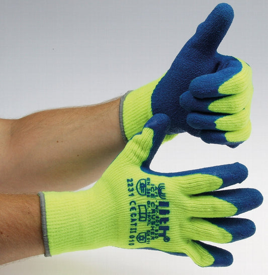 Arbeitshandschuhe "Ice-Crusher"gelb/blau Latex-Beschichtung, EN388, Größe 11