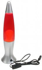 Lavalampe "CTL-ROGE" 40cm Wasser: Rot, Wachs: Gelb, Body: Silber