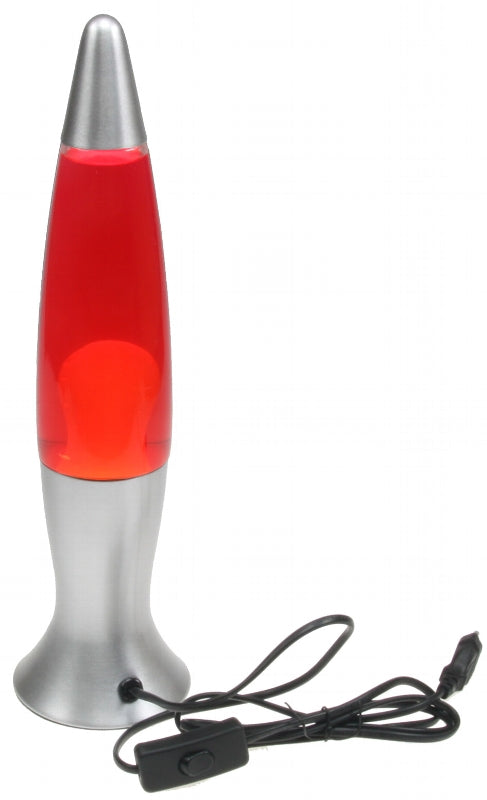 Lavalampe "CTL-ROGE" 40cm Wasser: Rot, Wachs: Gelb, Body: Silber