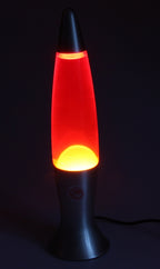 Lavalampe "CTL-ROGE" 40cm Wasser: Rot, Wachs: Gelb, Body: Silber