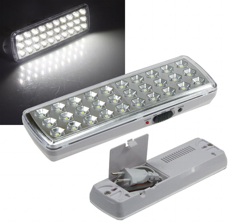 LED Notleuchte "CTNL-30 SMD" 205x65x30mm Lithium Akku 3,7V/1200mAh, nur 2W