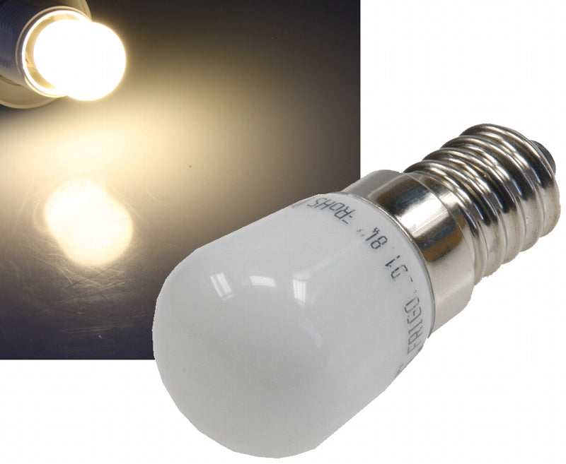 LED Lampe E14, 1 SMD LED 23x51mm klein 3000k, 140lm, 120°, 230V/2W, warmweiß