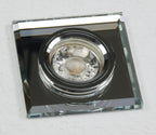 Decken-Einbaustrahler "Crystal Q90" starr, 90x90mm, für 50mm Lampen, silber