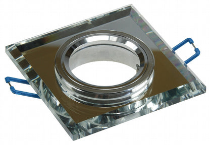 Decken-Einbaustrahler "Crystal Q90" starr, 90x90mm, für 50mm Lampen, silber