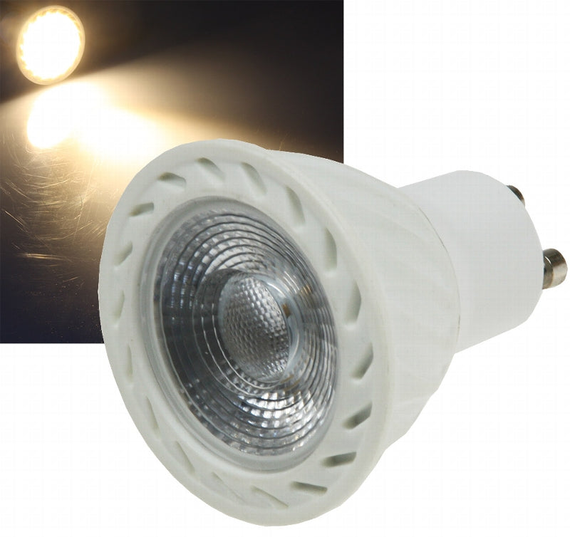 LED Strahler GU10 "H60 COB Dimmbar" 3000k, 540lm, 230V/7W, warmweiß